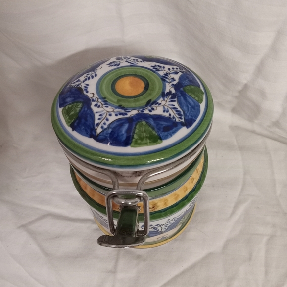 Vintage Porcelian Canister Storage Jar Handpainted - Picture 4 of 7